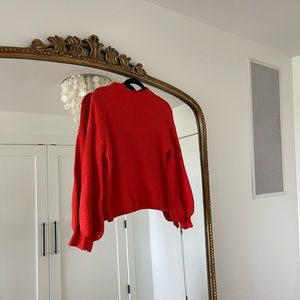 Red Balloon Sleeve Sweater